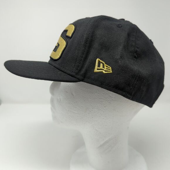 Golden State Warriors Hat Gold And Black New Era 7 5/8 100% Wool - Picture 3 of 11